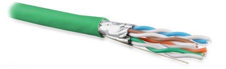 Фотография товара 'Hyperline Кабель витая пара U/FTP, кат. 6a (10GBE), 4 пары (23AWG), одножильный (solid), UFTP4-C6A-S23-IN-LSZH-GN-500'