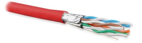 Фотография товара 'Hyperline Кабель витая пара U/FTP, кат. 6a (10GBE), 4 пары (23AWG), одножильный (solid), UFTP4-C6A-S23-IN-LSZH-RD-500'