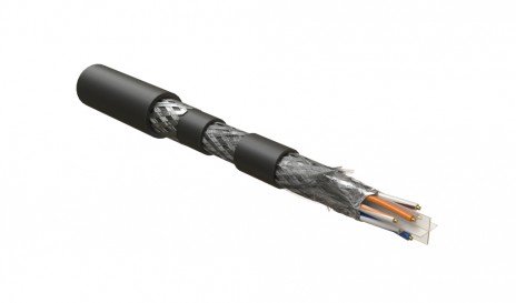 Фотография товара 'Hyperline Кабель для сетей Industrial Ethernet, категория 6, 4x2x23 AWG, однопроволочные жилы (solid), F/UTP, бронированный, LSZH/NY, IFUTP4-C6-S23/1-ARM/W-LSZH/NY-BK'