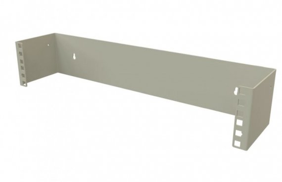 Фотография товара 'Hyperline Кронштейн настенный для 19" оборудования, высота 2U, глубина 110 мм, фиксированный, BW19-2U-110F-RAL7035'