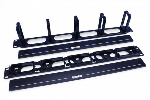 Фотография товара 'Hyperline Кабельный организатор с пластиковыми кольцами с крышкой, 19", 1U, CM-1U-5R-PL-COV'