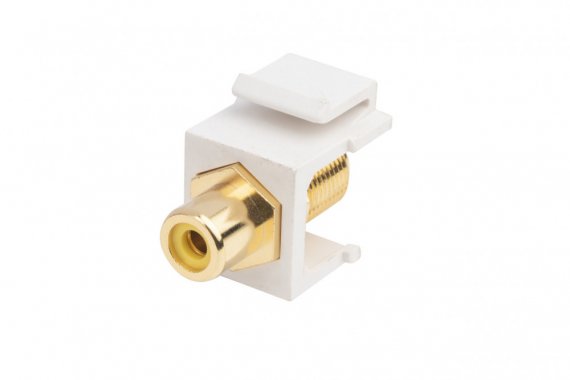 Фотография товара 'Hyperline 247386 KJ1-RCA/YL-FHG-WH Вставка формата Keystone Jack, F-type / RCA'