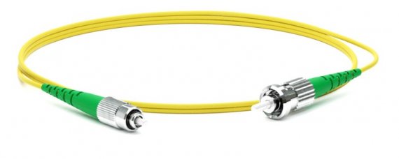 Фотография товара 'Hyperline Патч-корд волоконно-оптический (шнур) SM 9/125 (OS2), FC/APC-ST/APC, 2.0 мм, simplex, LSZH, 10 м, FC-S2-9-FC/AR-ST/AR-H-10M-LSZH-YL'