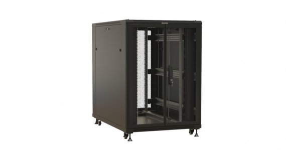 Фотография товара 'Hyperline 537306 TTBR-2788-DD-RAL9004 Шкаф напольный 19-дюймовый, 27U, 1388x800х800 мм'