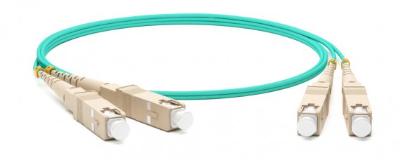 Фотография товара 'Hyperline 46433 FC-D3-504-SC/PR-SC/PR-H-2M-LSZH-AQ Патч-корд волоконно-оптический (шнур) MM 50/125(OM4)'