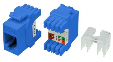 Фотография товара 'Hyperline Вставка Keystone Jack RJ-45(8P8C), категория 5e, тип 180 градусов, KJ8-8P8C-C5e-180-BL'