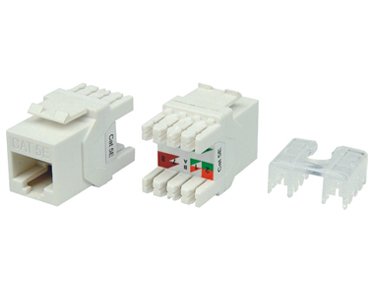 Фотография товара 'Hyperline Вставка Keystone Jack RJ-45(8P8C), категория 5e, тип 180 градусов, KJ8-8P8C-C5e-180-WH'