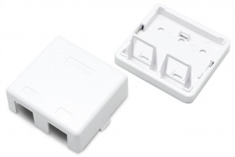 Фотография товара 'Hyperline Корпус настенной розетки для установки 2-х вставок типа Keystone Jack, SBB3-2-WH'