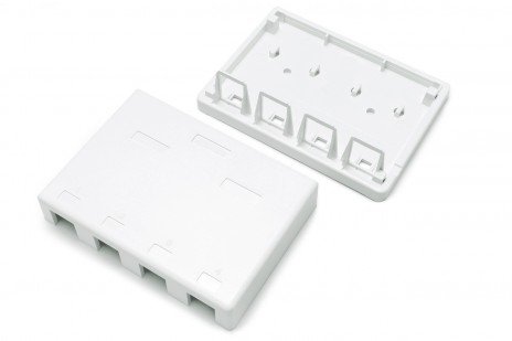 Фотография товара 'Hyperline Корпус настенной розетки для установки 4-х вставок типа Keystone Jack, SBB3-4-WH'