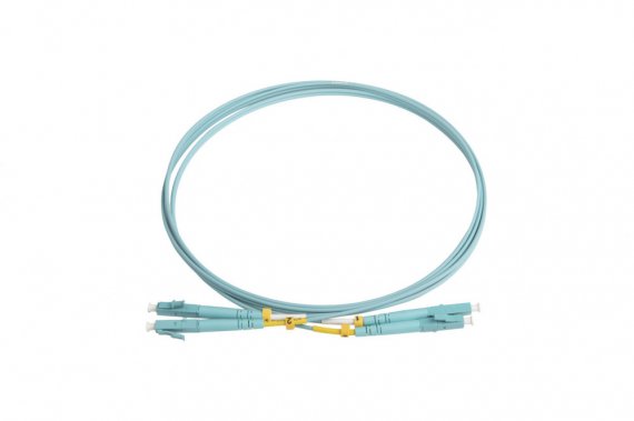 Фотография товара 'Hyperline 248058 FC-D2-503-LC/PR-LC/PR-H-1.5M-LSZH-AQ Патч-корд волоконно-оптический (шнур) MM 50/125(OM3)'