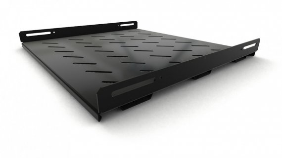 Фотография товара 'Hyperline 397126 TSH3M-450-RAL9004 Полка стационарная усиленная, глубина 450 мм, с боковым креплением'