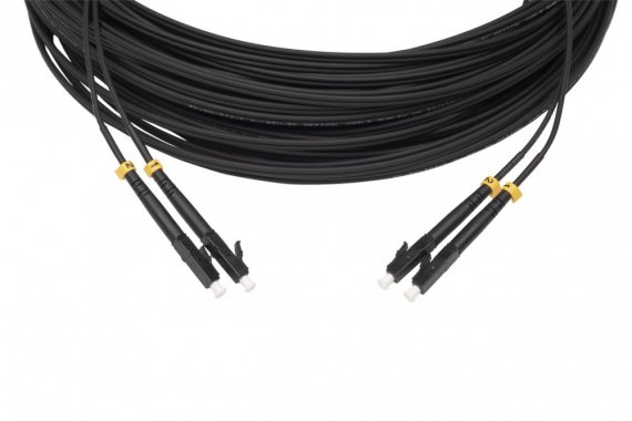 Фотография товара 'Hyperline 425198 FC-D2-503-LC/PR-LC/PR-H-30M-LSZH-BK Патч-корд волоконно-оптический (шнур) MM 50/125(OM3)'