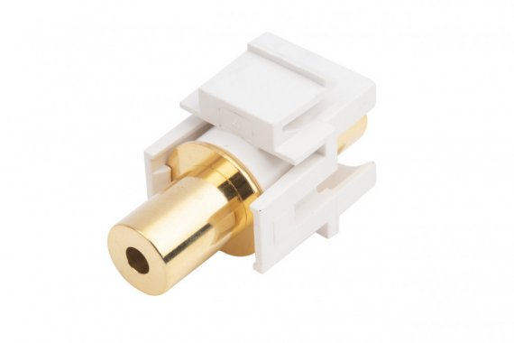 Фотография товара 'Hyperline 247761 KJ1-TRS-D3.5G-WH Вставка формата Keystone Jack с проходным адаптером TRS 3.5 мм'