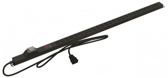 Фотография товара 'Hyperline 457082 SHE-20IEC-4BIEC-BAV-2.5AIEC Блок розеток, вертикальный, 20 розеток IEC320 C13'