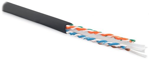 Фотография товара 'Hyperline 535852 UUTP4R-C6-S23-OUT-LSZH-BK-305 (305 м) Кабель витая пара, неэкранированный U/UTP'