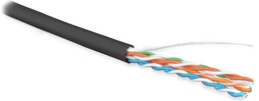 Фотография товара 'Hyperline 548608 UUTP4R-C5E-S24-OUT-LSZH-BK-305 (305 м) Кабель витая пара, неэкранированный U/UTP'