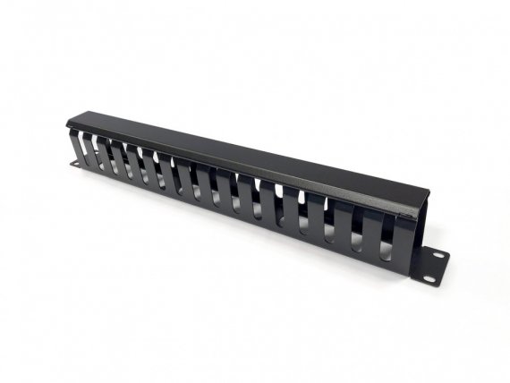 Фотография товара 'Hyperline 454711 CM-1U-ML16-COV Кабельный организатор металлический с крышкой, 19", 1U'