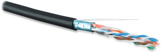Фотография товара 'Hyperline 549107 FUTP4R-C5E-S24-OUT-LSZH-BK-500 (500 м) Кабель витая пара, экранированный F/UTP'