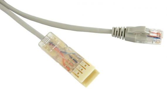 Фотография товара 'Hyperline Патч-корд 110 тип-RJ45, 2 пары, Ethernet, LSZH PC-110-RJ45-2P-CX-3M-LSZH-GY'