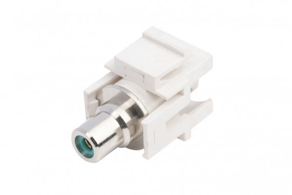 Фотография товара 'Hyperline 247035 KJ1-RCA/GN-D-WH Вставка формата Keystone Jack с проходным адаптером RCA'