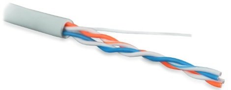 Фотография товара 'Hyperline Кабель витая пара, неэкранированнаят U/UTP, категория 5 UUTP2-C5-P24-IN-LSZH-GY-500'