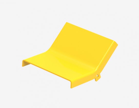 Фотография товара 'Hyperline 516323 FBTR-120-IRS45-CVR Крышка на вертикальный угол 45° внутренний (вверх) для оптического лотка 120мм'