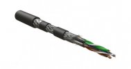 Hyperline Кабель для сетей Industrial Ethernet, категория 6A, 4x2x23 AWG, многопроволочные жилы (patch), S/FTP, бронированный, SHF1/SHF2, ISFTP4-C6A-P23/7-ARM/W-SHF1/SHF2-BK