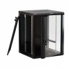 Hyperline Шкаф настенный 19-дюймовый (19"), 4U, 278x600х450мм, стеклянная дверь с перфорацией по бокам, TWB-0445-GP-RAL9004