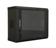 Hyperline Шкаф настенный 19-дюймовый (19"), 12U, 650х600х250, со стеклянной дверью, TWS-1225-GP-RAL9004