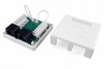 Hyperline Розетка компьютерная RJ-45(8P8C), категория 5e, двойная, внешняя, Dual IDC, SB1-2-8P8C-C5e-WH