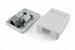 Hyperline Розетка компьютерная RJ-45(8P8C), категория 5e, экранированная, одинарная, внешняя, Dual IDC, SB1-1-8P8C-C5e-SH-WH