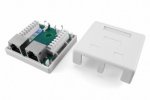 Hyperline Розетка компьютерная RJ-45(8P8C), категория 5e, экранированная, двойная, внешняя, Dual IDC, SB1-2-8P8C-C5e-SH-WH