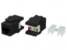 Hyperline Вставка Keystone Jack RJ-45(8P8C), категория 5e, тип 180 градусов, KJ8-8P8C-C5e-180-BK