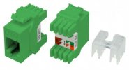Hyperline Вставка Keystone Jack RJ-45(8P8C), категория 5e, тип 180 градусов, KJ8-8P8C-C5e-180-GN