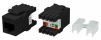 Hyperline Вставка Keystone Jack RJ-45(8P8C), категория 6, тип 180 градусов, KJ8-8P8C-C6-180-BK
