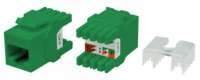 Hyperline Вставка Keystone Jack RJ-45(8P8C), категория 6, тип 180 градусов, KJ8-8P8C-C6-180-GN