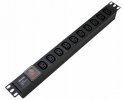 Hyperline Блок розеток для 19" шкафов, горизонтальный, с выключателем с подсветкой, 10хIEC 320 C13, 10A, 250В, SHE19-10IEC-S-IEC