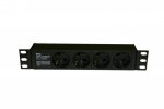 Hyperline Блок розеток для 10 шкафов, горизонтальный, 4 розетки Schuko (10А), 250В SHE10-4SH-IEC